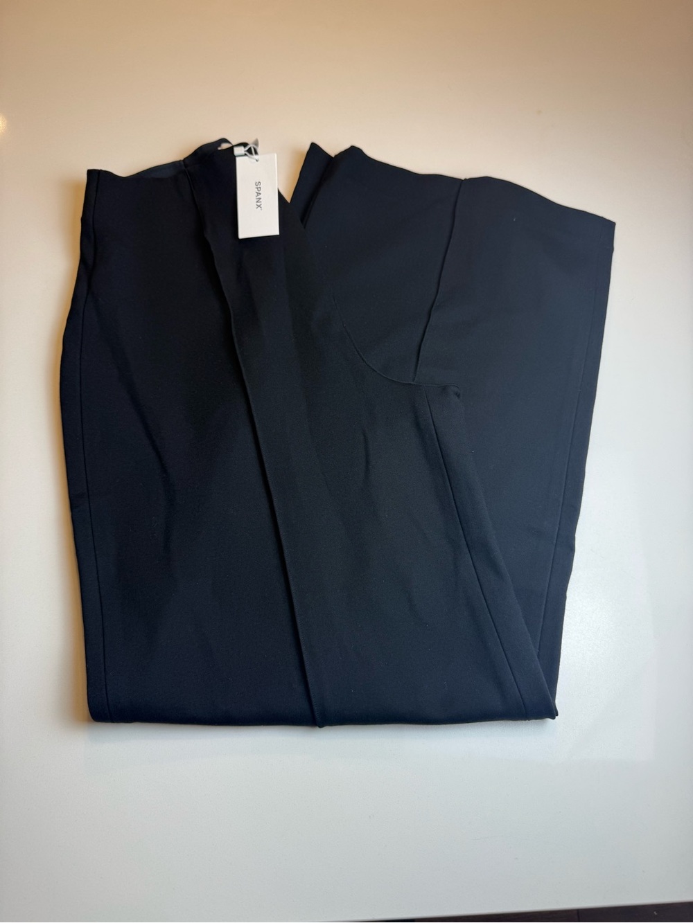 SPANX Perfect Pull On Crop Wide Leg Ponte Pants Black Petite NWT Size SP - Picture 3 of 14